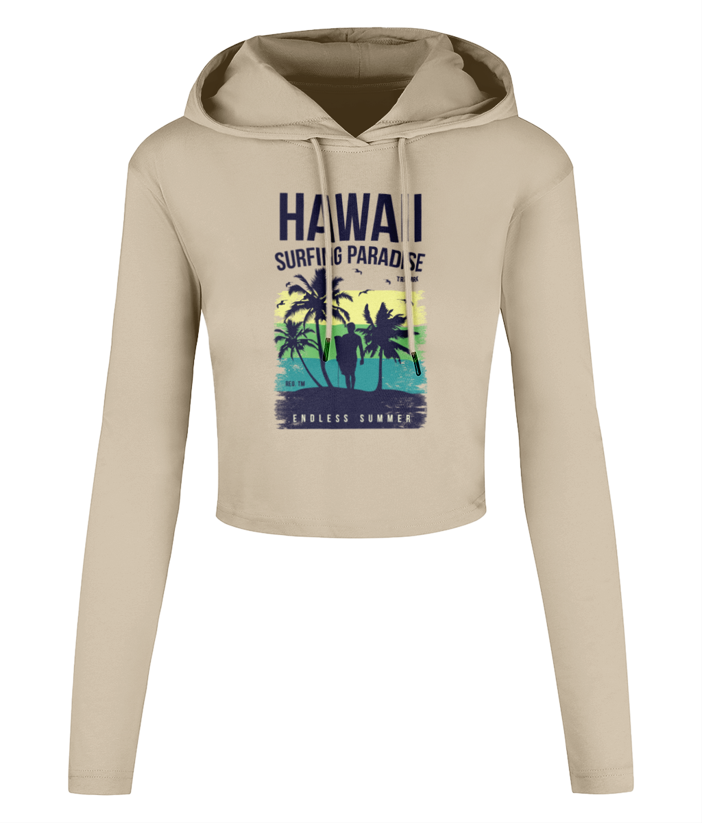 Hawaii Endless Summer - Women's Cropped Hooded T-shirt