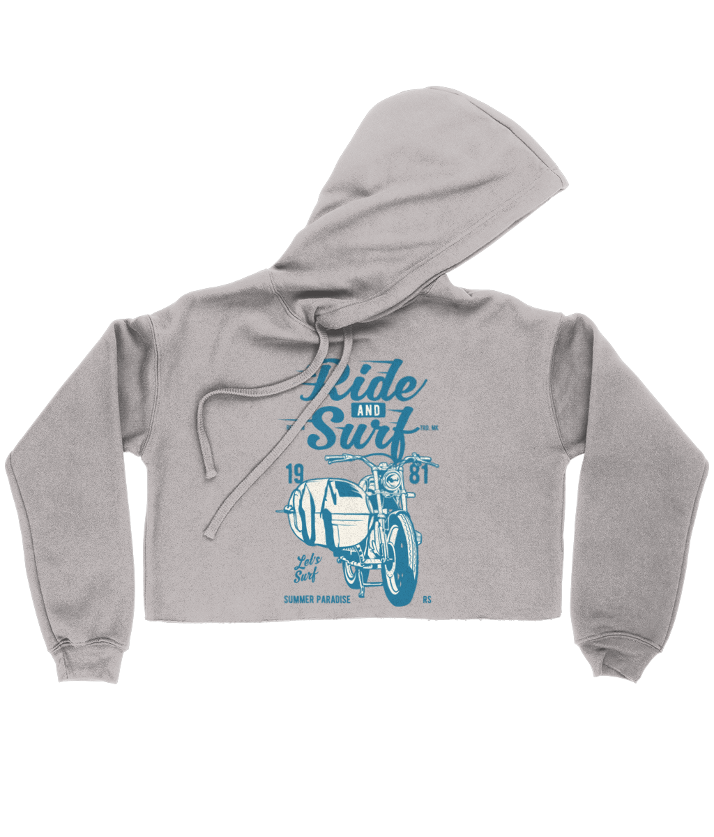 Ride And Surf - Bella Ladies Cropped Hoodie