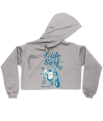 Ride And Surf - Bella Ladies Cropped Hoodie