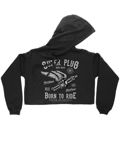 Super Plug - Bella Damen Kurzer Hoodie 