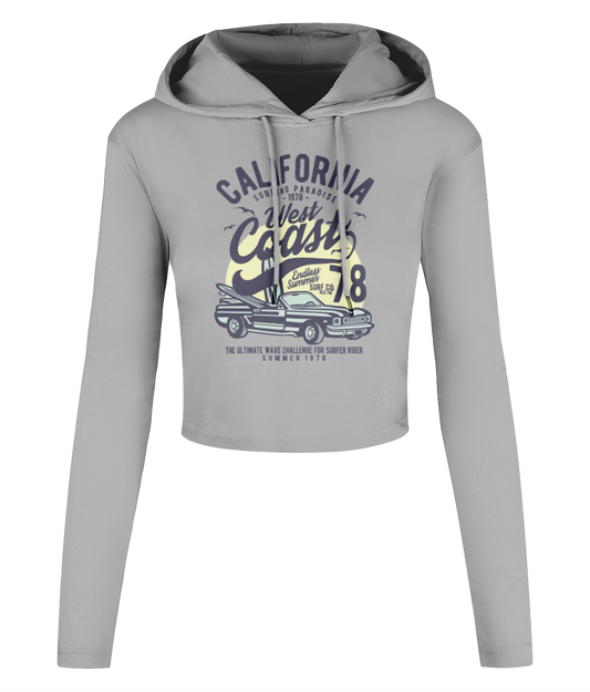 California West Coast - Women's Cropped Hooded T-shirt