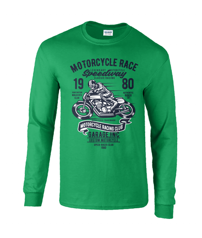 Course de moto - T-shirt à manches longues en coton ultra