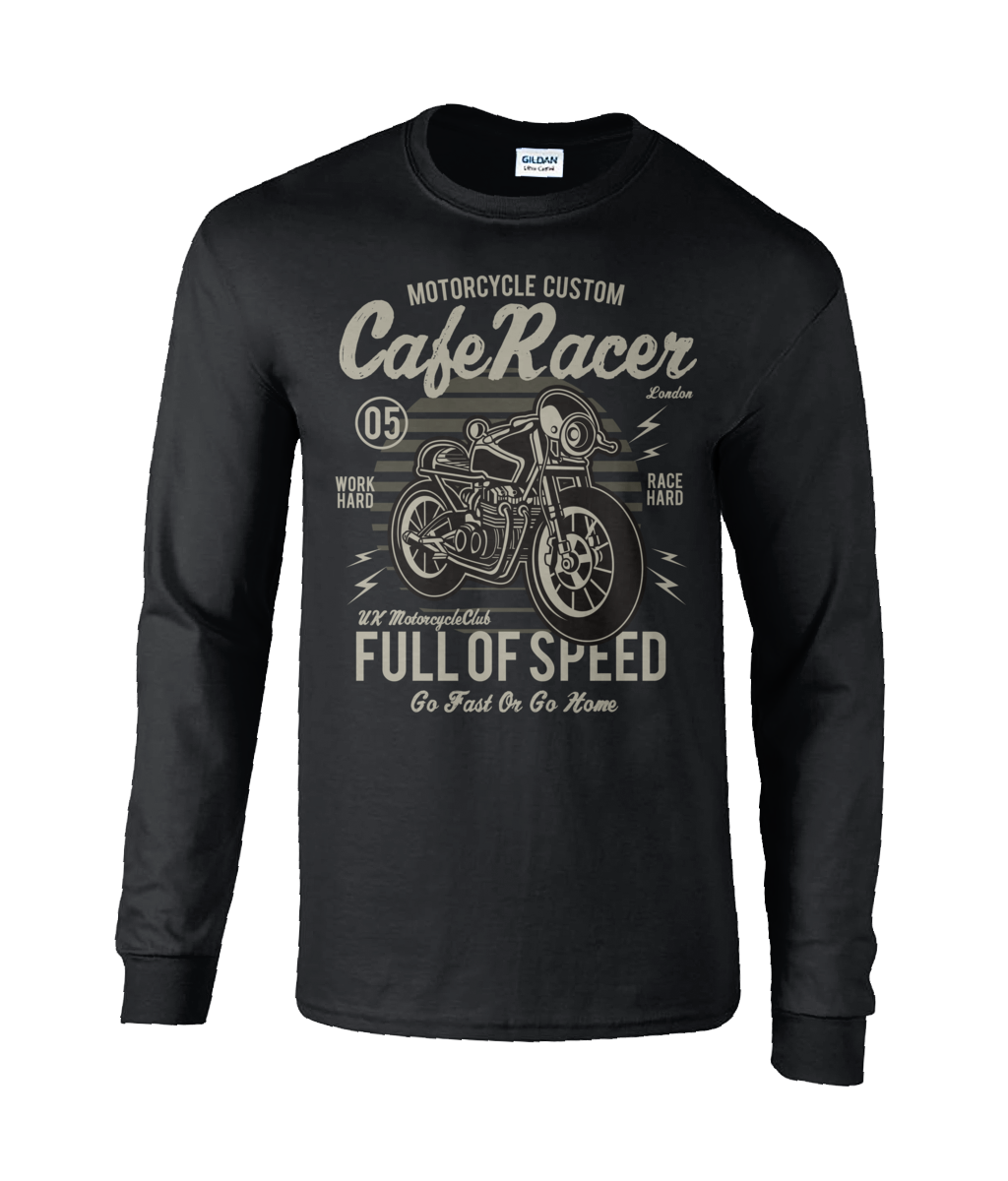 T-shirt à manches longues en coton ultra-doux Cafe Racer v1