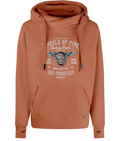 Wheels Of Fire - AWDis Cross Neck Hoodie