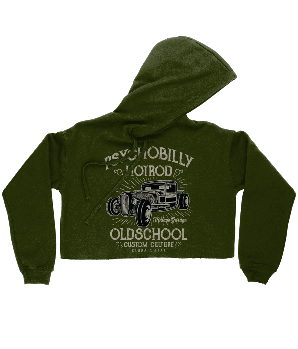 Psychobilly Hotrod - Bella Ladies Cropped Hoodie