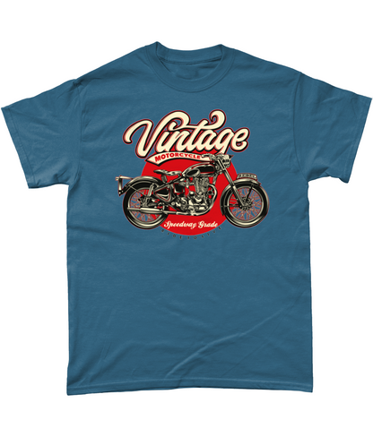 Vintage Motorcycle - Heavy Cotton T-Shirt