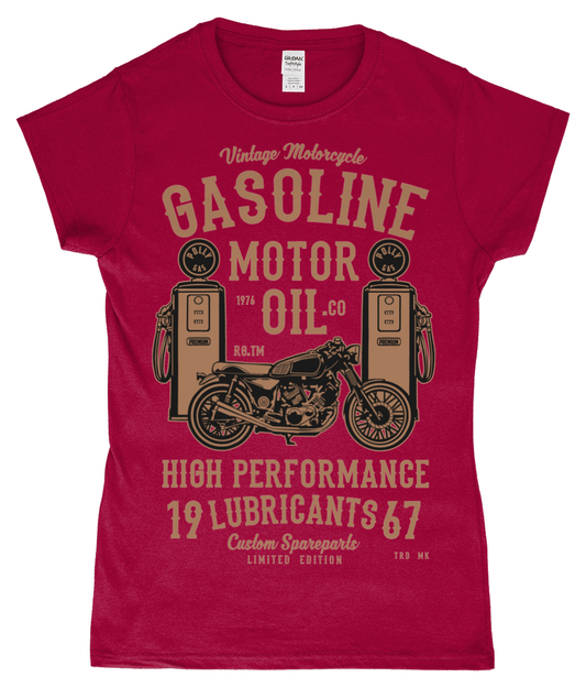 Gasoline Motor Oil – Gildan SoftStyle® Ladies Fitted Ringspun T-Shirt - Vitesse T-Shirts UK