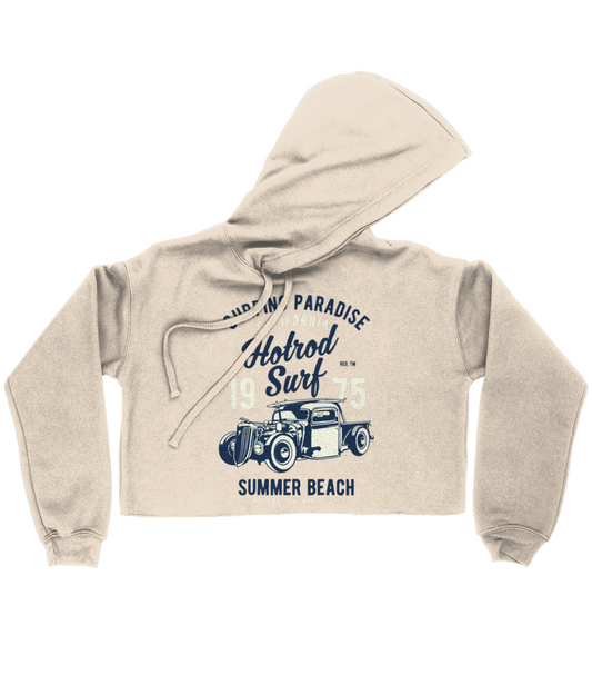 Hotrod Surf - Bella Ladies Cropped Hoodie