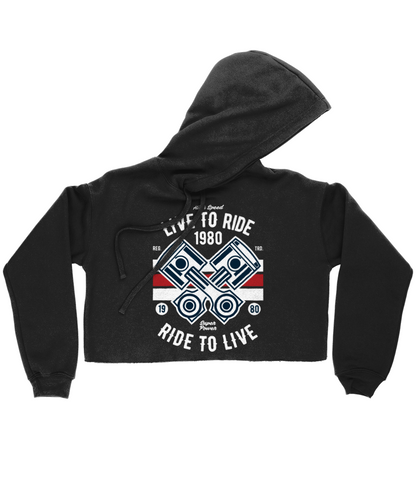 Live To Ride 1980 - Bella Damen Kurzer Hoodie 