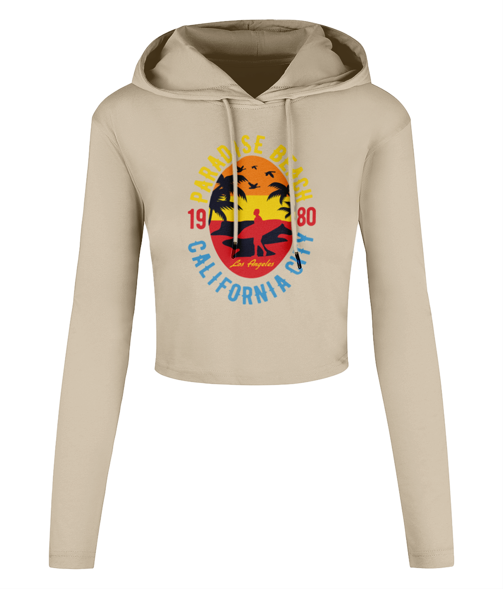 Sunshine Paradise - Women's Cropped Hooded T-shirt - Vitesse T-Shirts UK