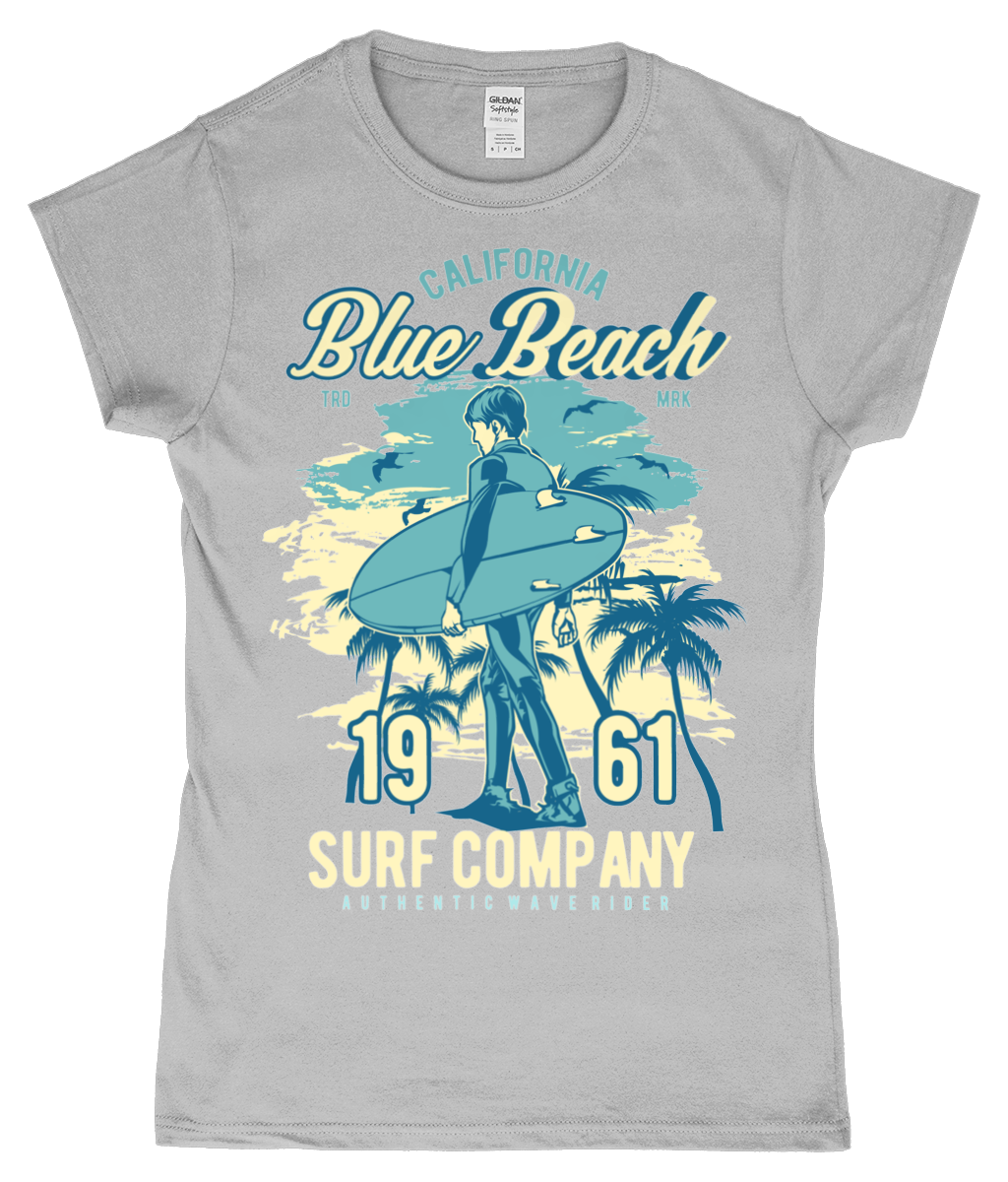 Blue Beach - Gildan SoftStyle® Ladies Fitted Ringspun T-Shirt