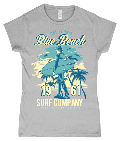 Blue Beach - Gildan SoftStyle® Ladies Fitted Ringspun T-Shirt