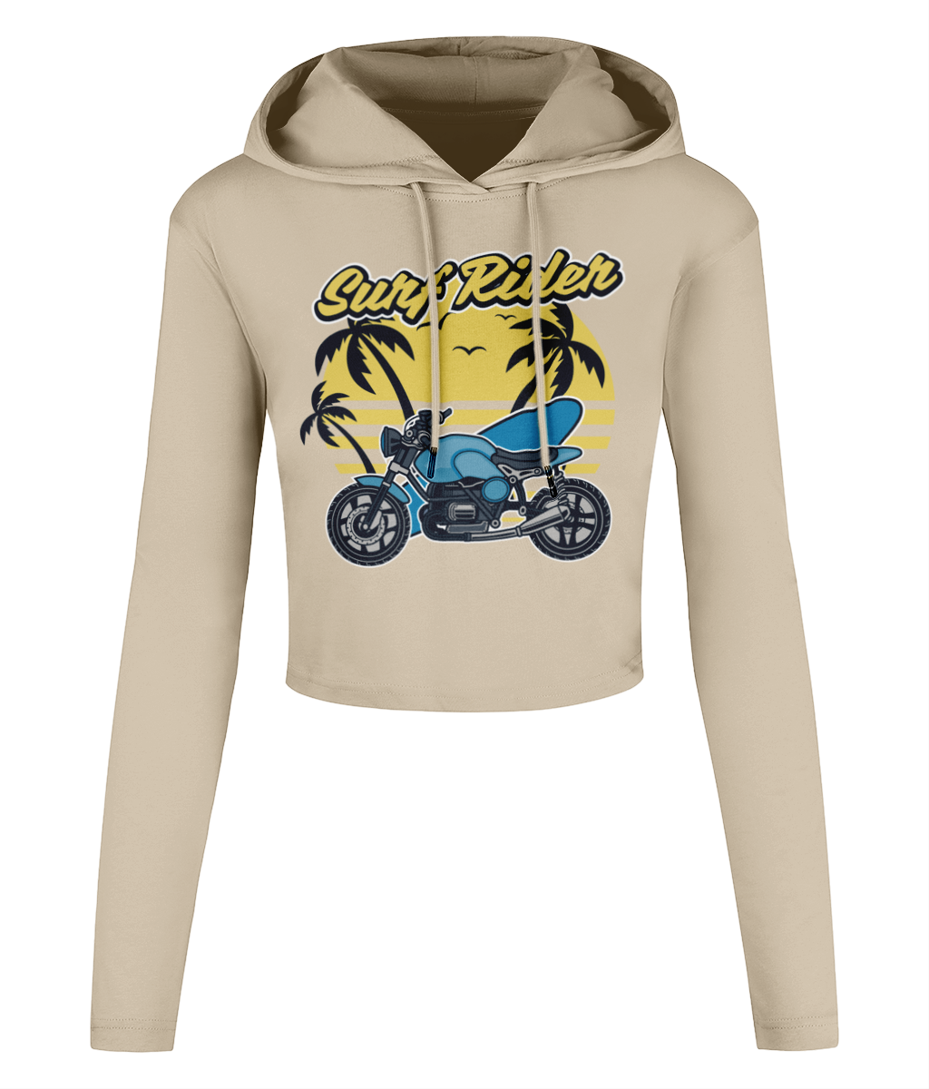 Surf Rider - Women's Cropped Hooded T-shirt