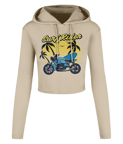 Surf Rider - Women's Cropped Hooded T-shirt