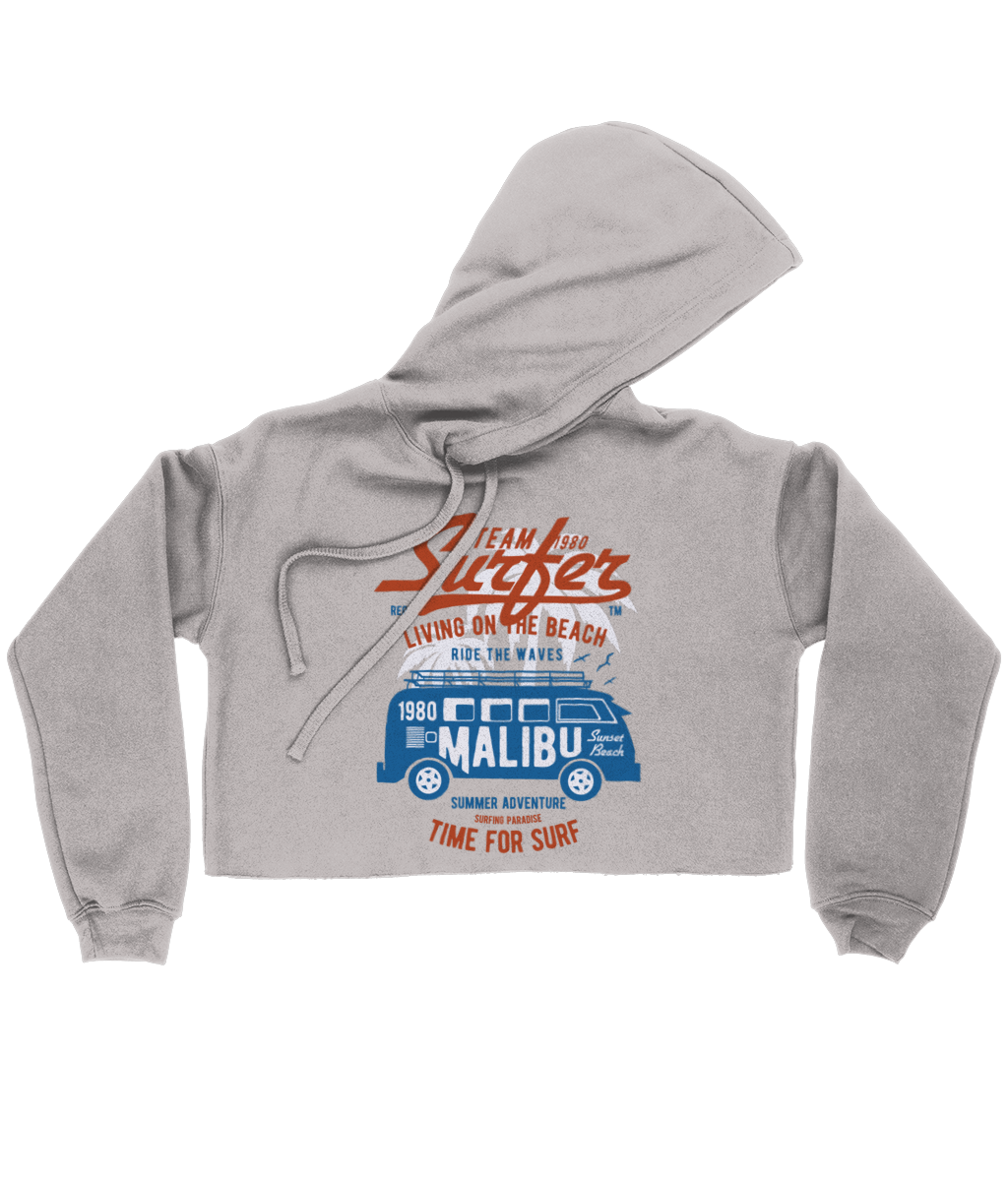 Team Surfer 1980 - Bella Ladies Cropped Hoodie - Vitesse T-Shirts UK