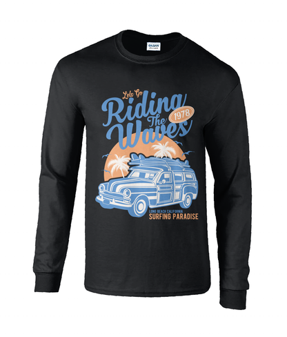 Riding The Waves - Ultra Cotton Long Sleeve T-Shirt - Vitesse T-Shirts UK