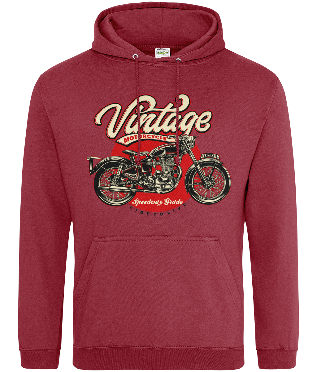 Vintage Motorrad - AWDis College Kapuzenpullover