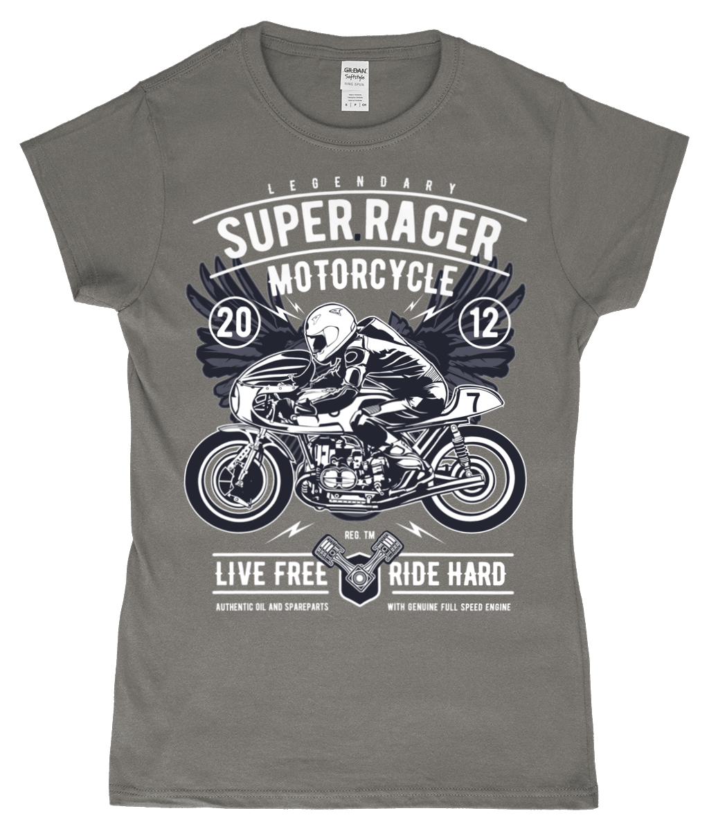 Super Racer – Gildan SoftStyle® Ladies Fitted Ringspun T-Shirt - Vitesse T-Shirts UK