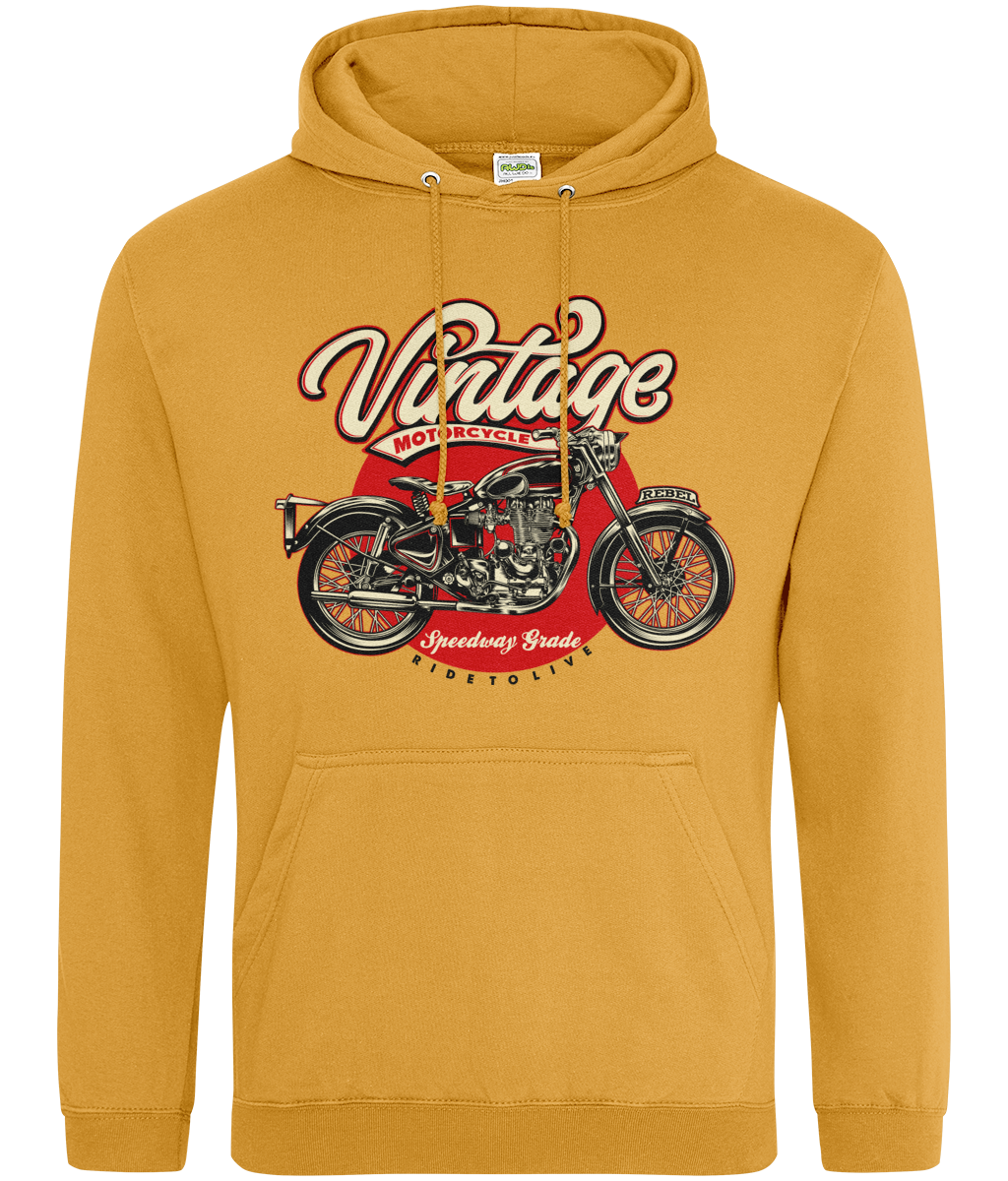 Vintage Motorrad - AWDis College Kapuzenpullover