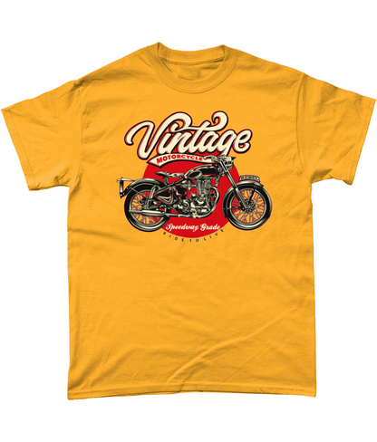 Vintage Motorcycle - Heavy Cotton T-Shirt