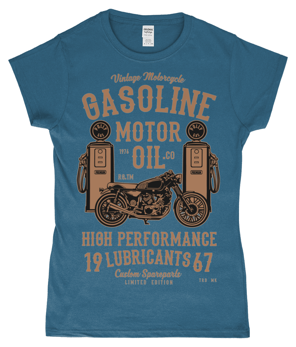 Gasoline Motor Oil – Gildan SoftStyle® Ladies Fitted Ringspun T-Shirt - Vitesse T-Shirts UK