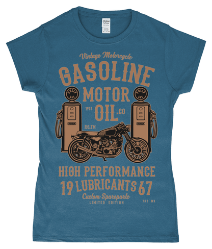 Gasoline Motor Oil – Gildan SoftStyle® Ladies Fitted Ringspun T-Shirt - Vitesse T-Shirts UK