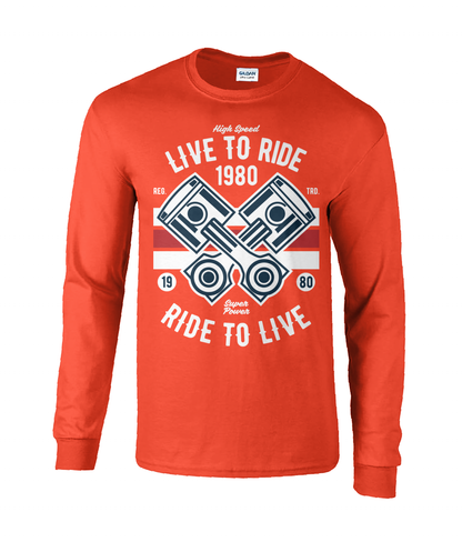 Live To Ride 1980 - T-shirt à manches longues en coton ultra