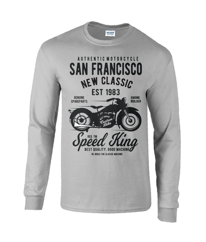 T-shirt à manches longues en coton ultra doux avec moto de San Francisco