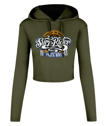 Surf Rider v2 - Women's Cropped Hooded T-shirt