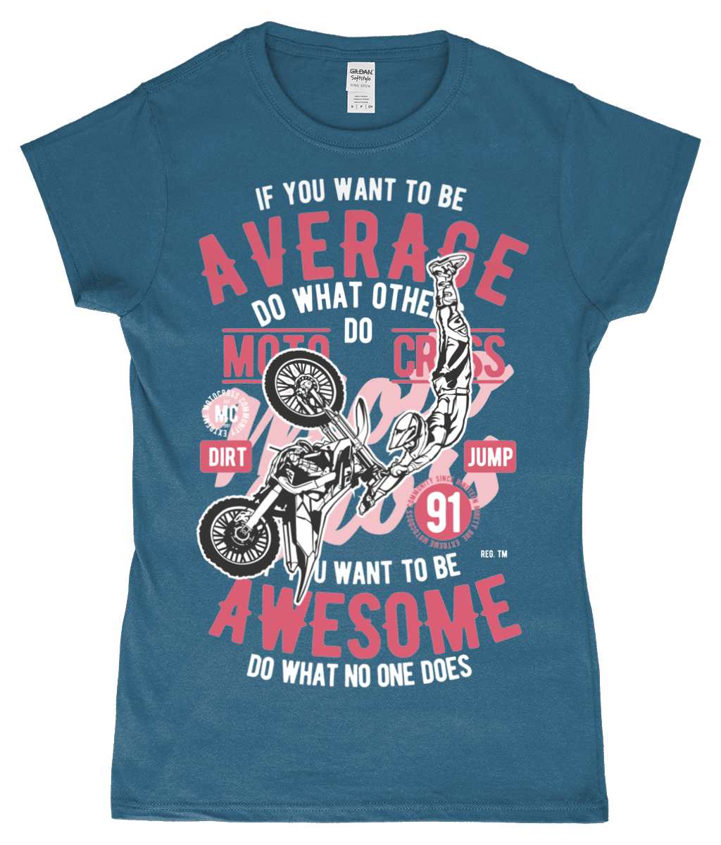 Awesome Motocross – Gildan SoftStyle® Ladies Fitted Ringspun T-Shirt - Vitesse T-Shirts UK