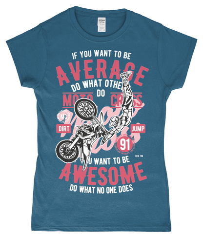 Awesome Motocross – Gildan SoftStyle® Ladies Fitted Ringspun T-Shirt - Vitesse T-Shirts UK