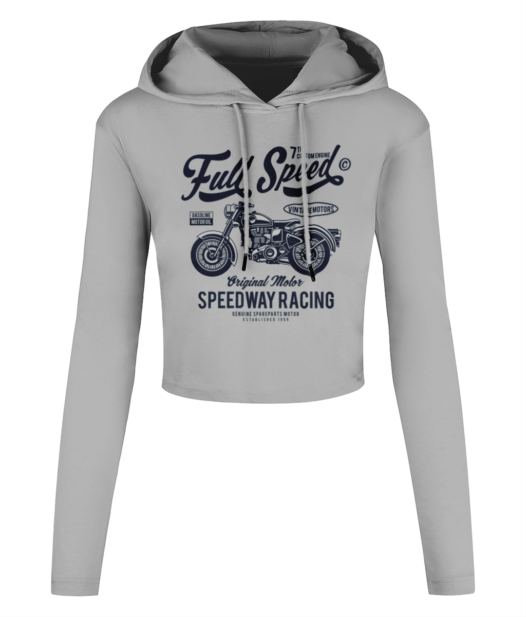 Full Speed - Women's Cropped Hooded T-shirt