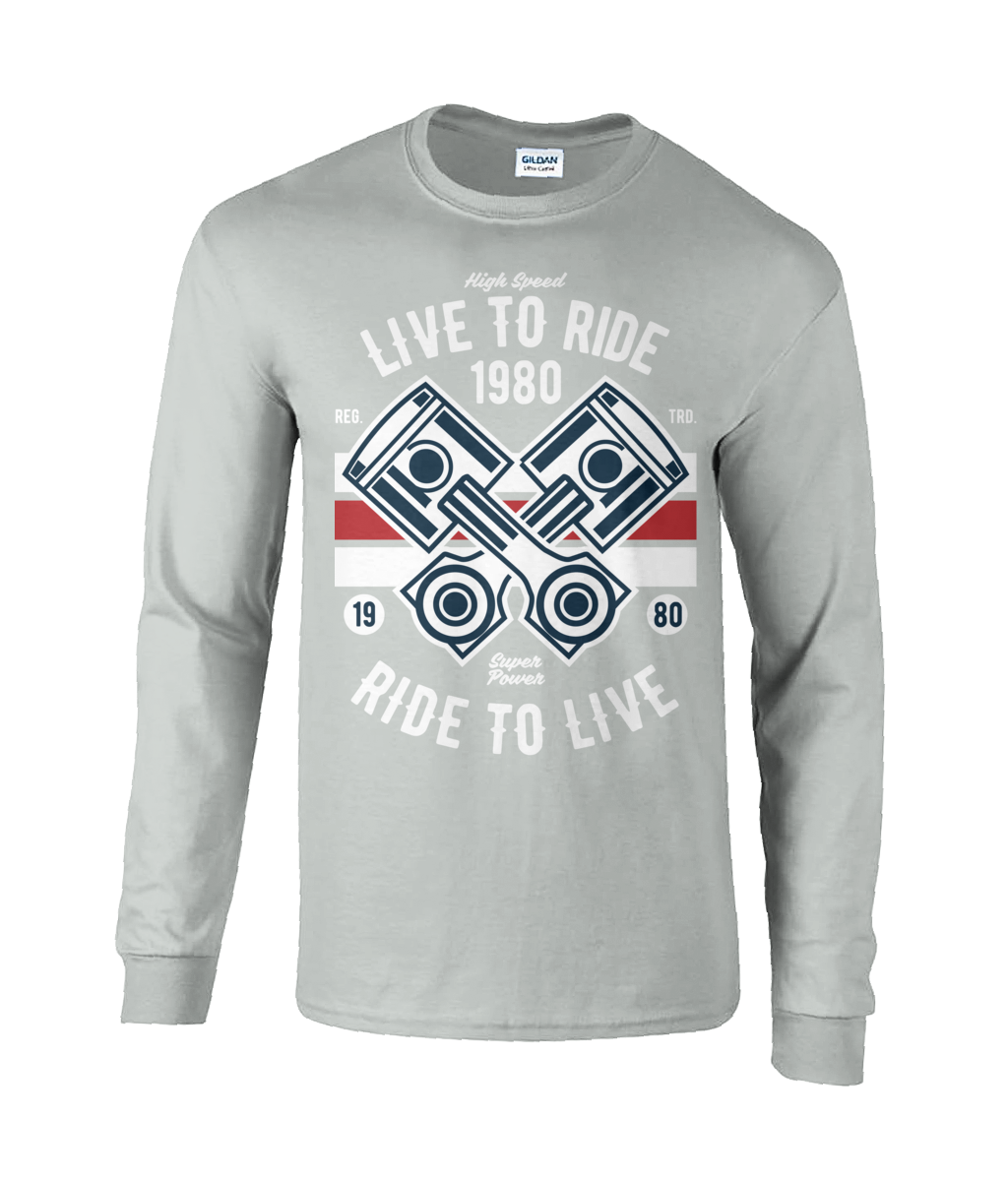 Live To Ride 1980 - Langärmliges T-Shirt aus Ultra-Baumwolle