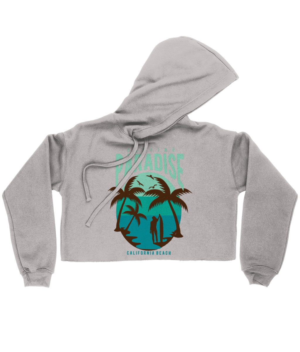 Surfing Paradise California Beach - Bella Ladies Cropped Hoodie