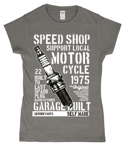 Speed ​​Shop - T-shirt ajusté en fil filé à anneaux SoftStyle pour femme