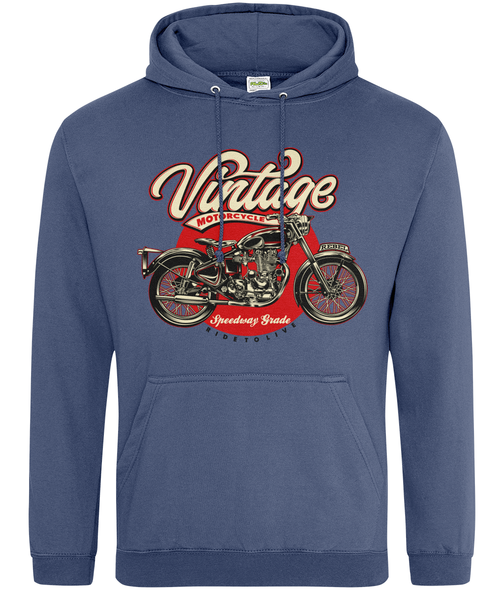 Vintage Motorrad - AWDis College Kapuzenpullover