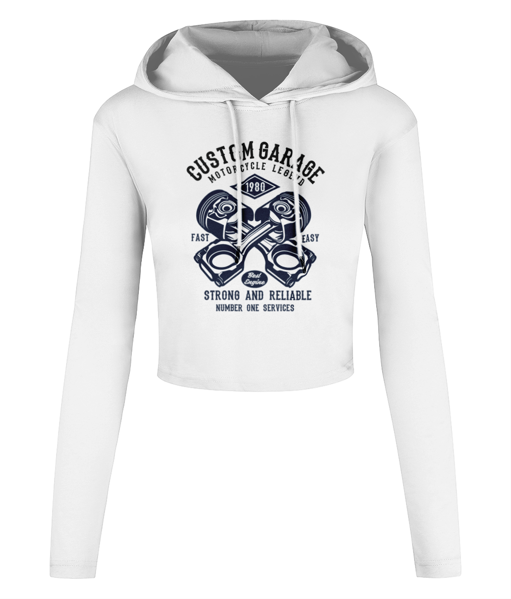 Custom Garage - Women's Cropped Hooded T-shirt