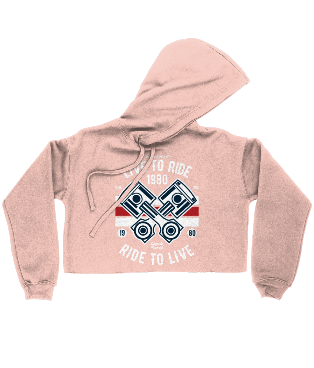 Live To Ride 1980 - Bella Damen Kurzer Hoodie 