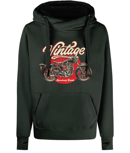 Vintage Motorcycle - AWDis Cross Neck Hoodie