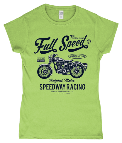 Full Speed – Gildan SoftStyle® Ladies Fitted Ringspun T-Shirt - Vitesse T-Shirts UK