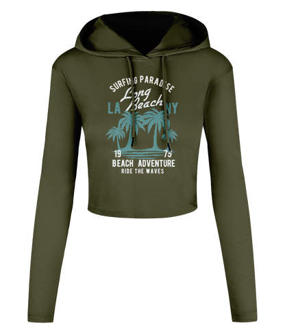 Beach Adventure - Women's Cropped Hooded T-shirt