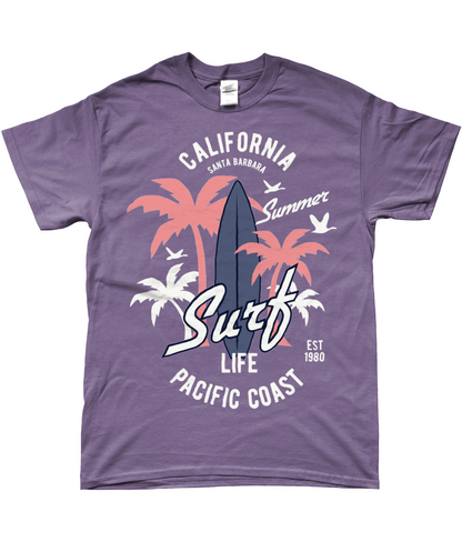 Surf en Californie - T-shirt Gildan SoftStyle® Ringspun