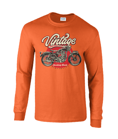 Moto vintage - T-shirt à manches longues en coton ultra