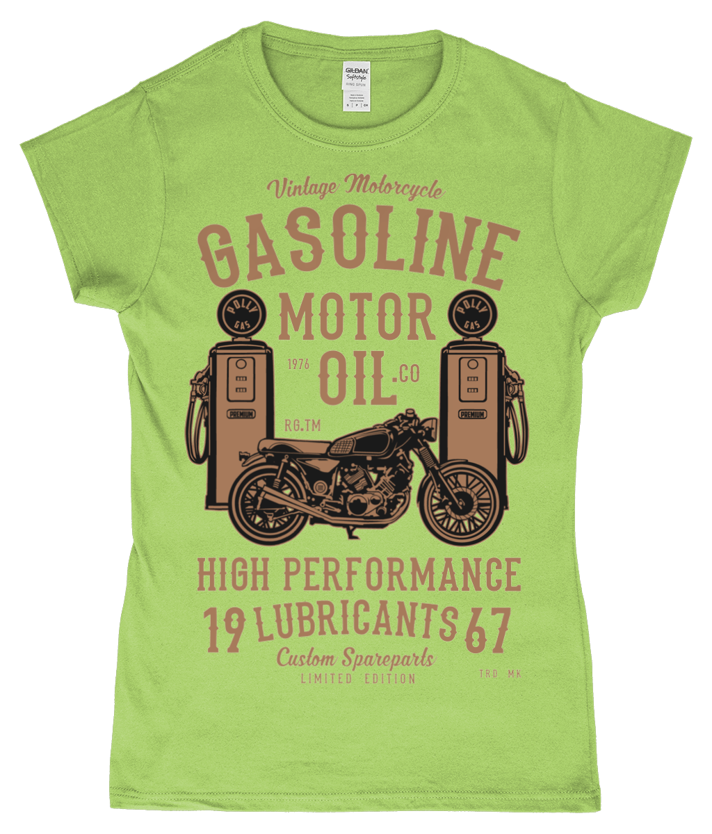 Gasoline Motor Oil – Gildan SoftStyle® Ladies Fitted Ringspun T-Shirt - Vitesse T-Shirts UK