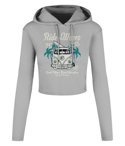 Ride The Waves - Women's Cropped Hooded T-shirt