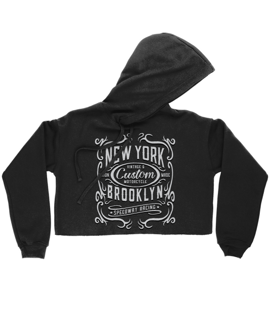 New York Motorcycle - Sweat à capuche court Bella pour femme 