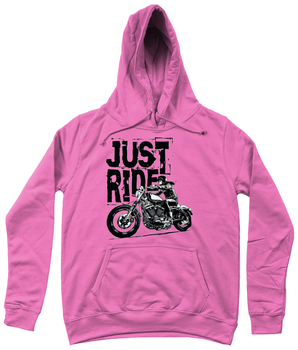 Biker Girl Black - AWDis Girlie College Hoodie