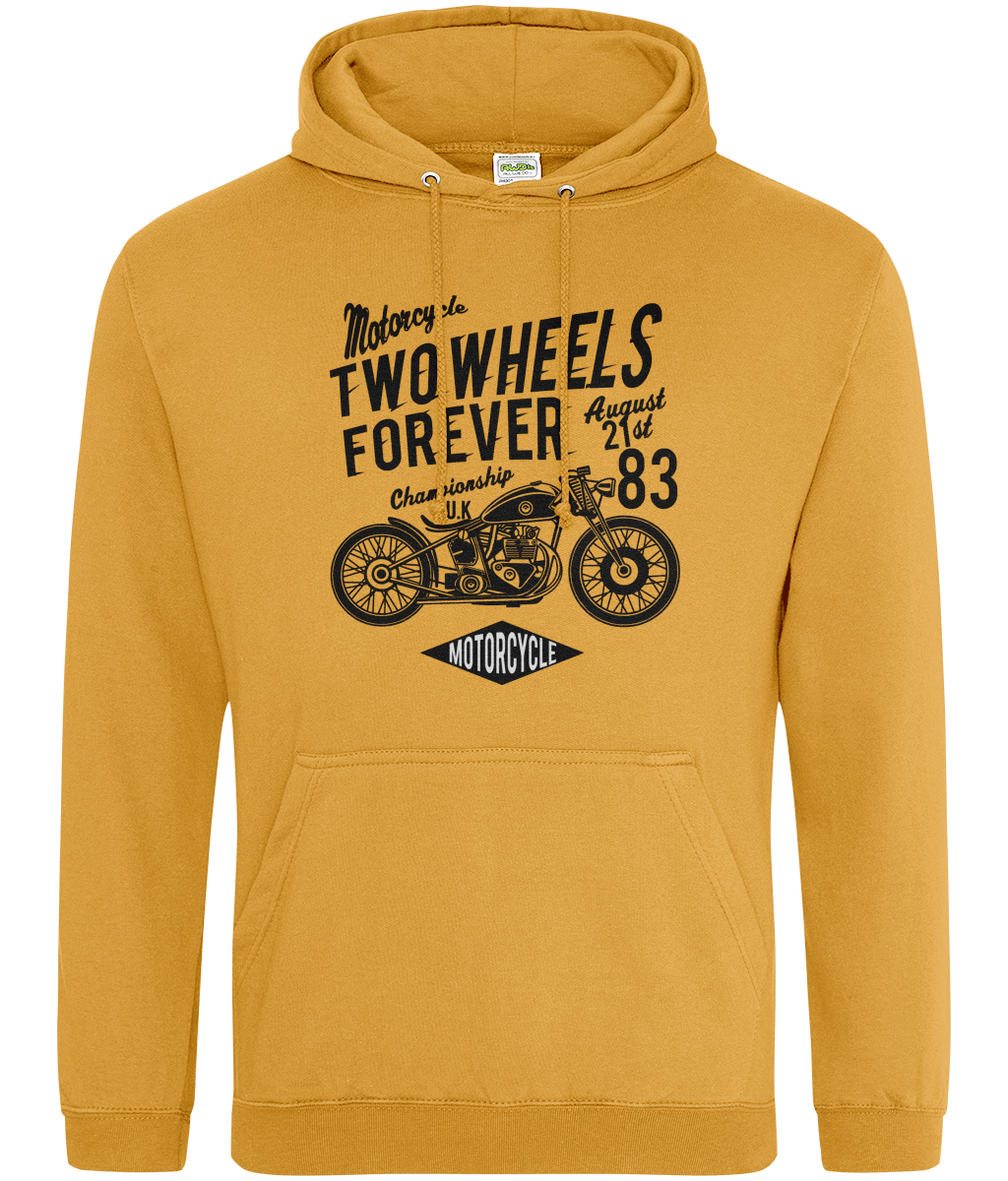 Two Wheels Forever Black - AWDis College Hoodie