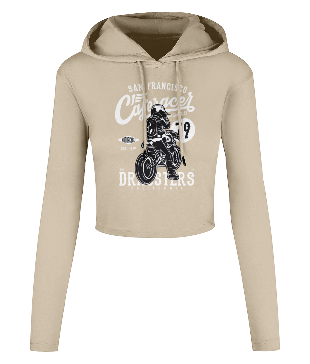 Cafe Racer V2 - Kurzes T-Shirt mit Kapuze für Damen