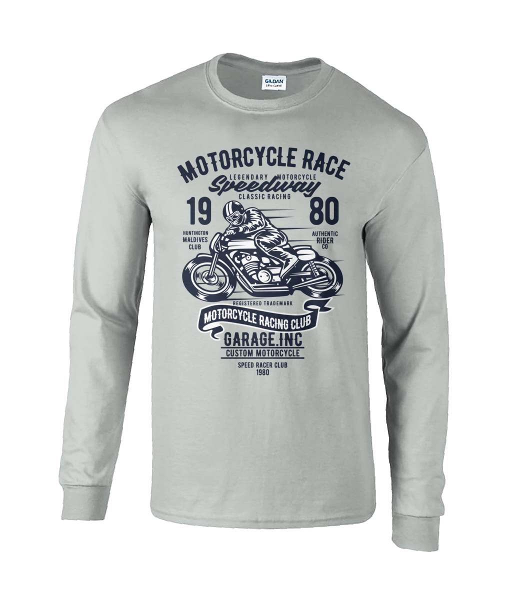 Motorradrennen - Langarm-T-Shirt aus Ultra-Baumwolle